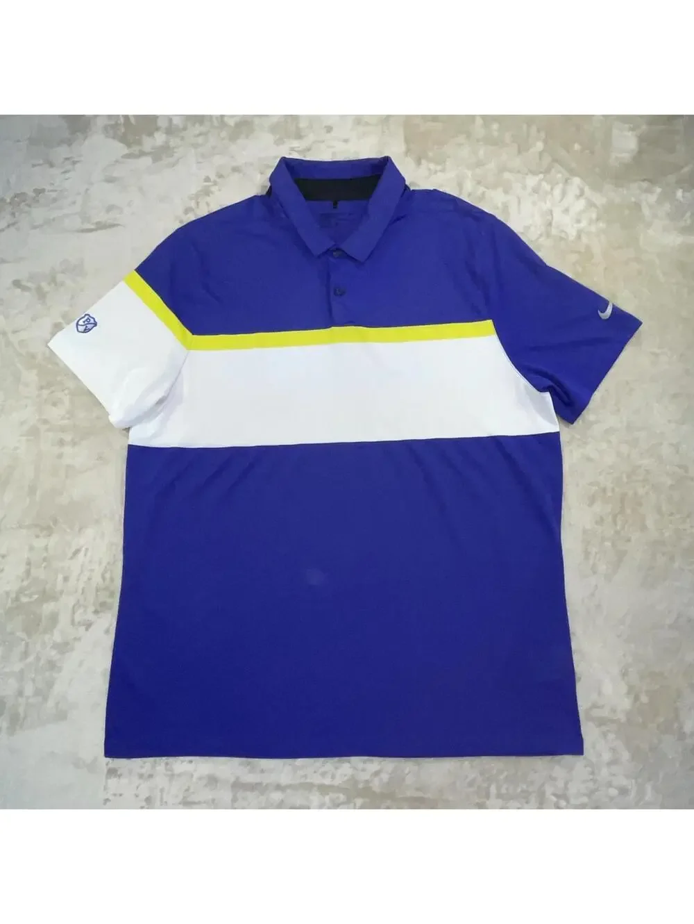 Nike Golf Polyester Colorblock Short Sleeve Polo Dri-Fit Shirt Blue Men's XL